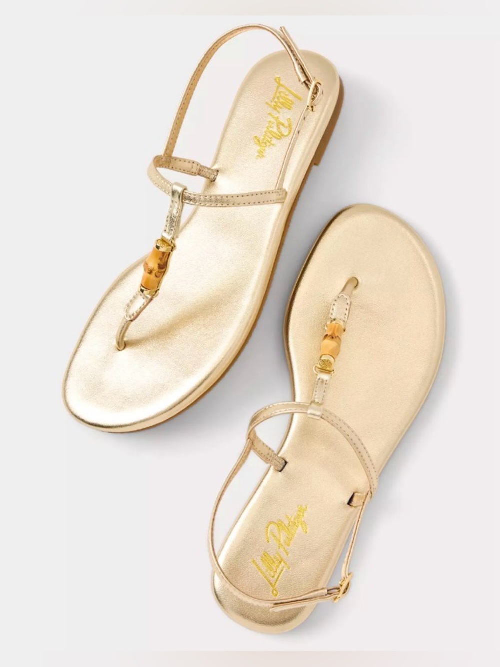 π LILLY PULITZER Leena Gold T-Strap Sandal - Picture 11 of 11
